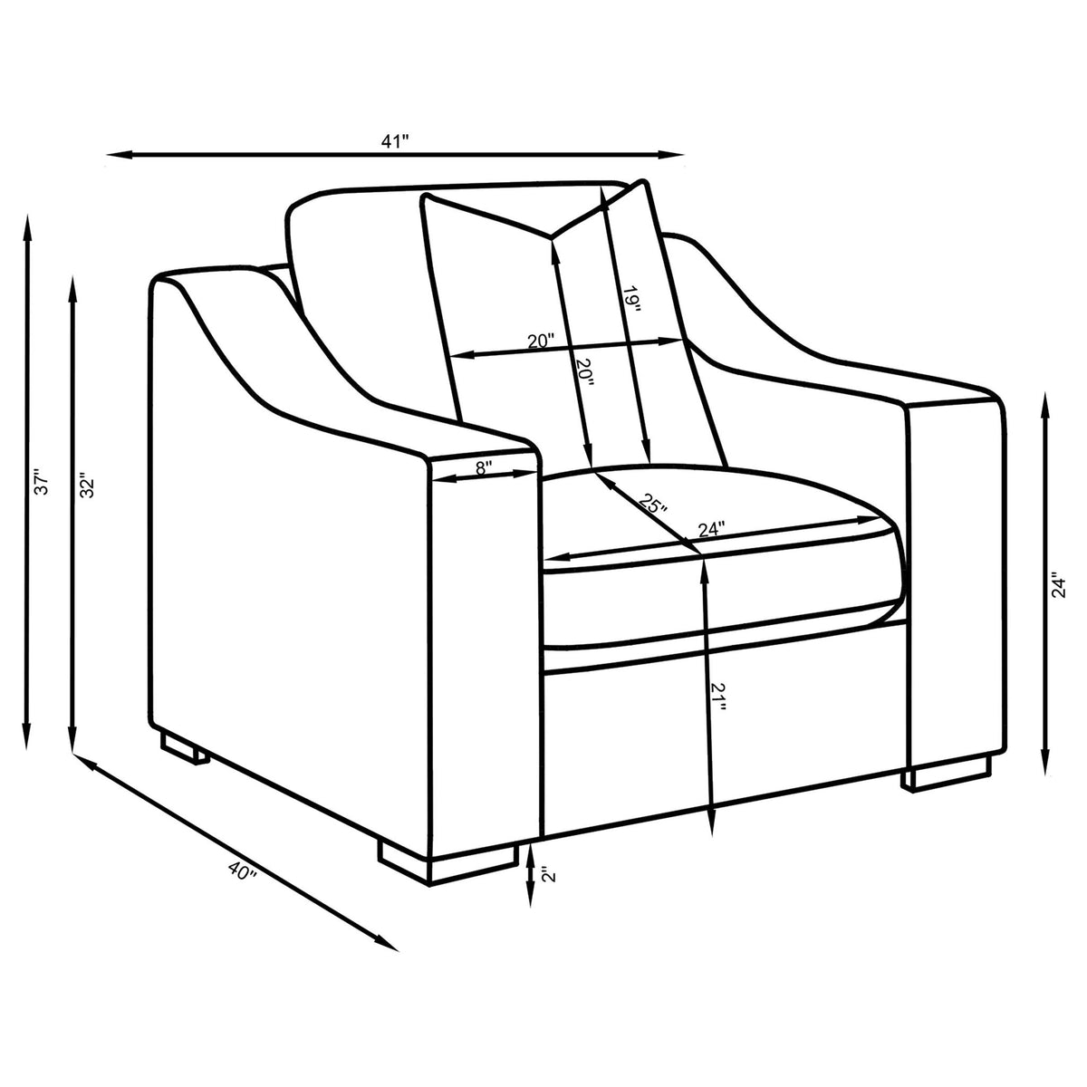 Chelan - Upholstered Sloped Arm Accent Chair - White