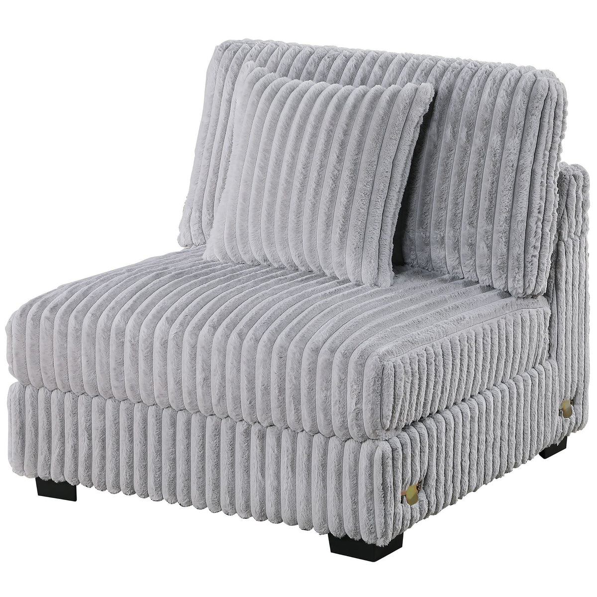 Armless Chair Modular With Pillow Living Room Furniture - Gray / Mink