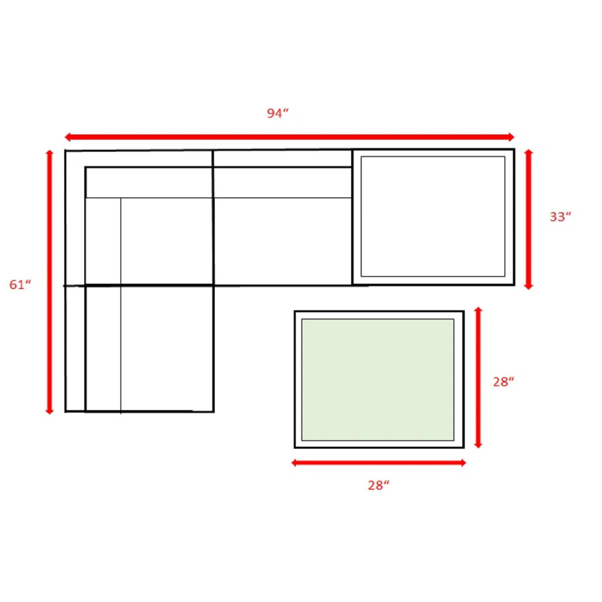 Wicker 3 Piece Seating Group With Plush Cushions, Sofa, Ottoman, And Glass Coffee Table - Brown