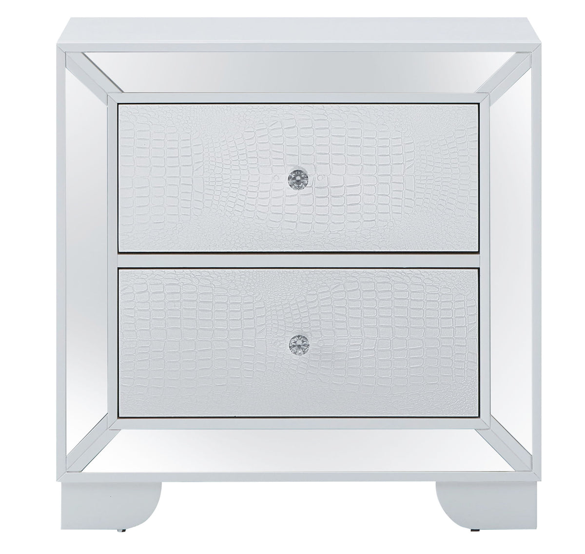 Contemporary Nightstand - Silver Champagne - Particle Board