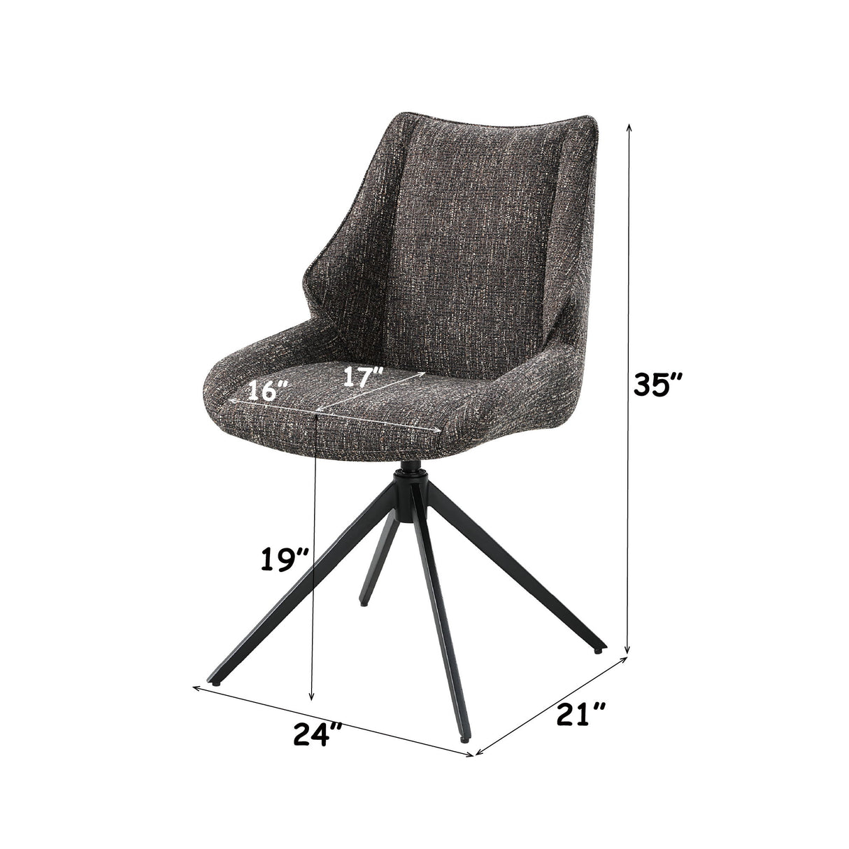 Malika - Side Chair With Swivel (Set of 2) - Brown Gray