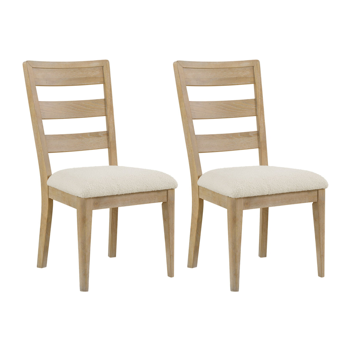 Upholstered Dining Chair With Ladder Back Design (Set of 2)