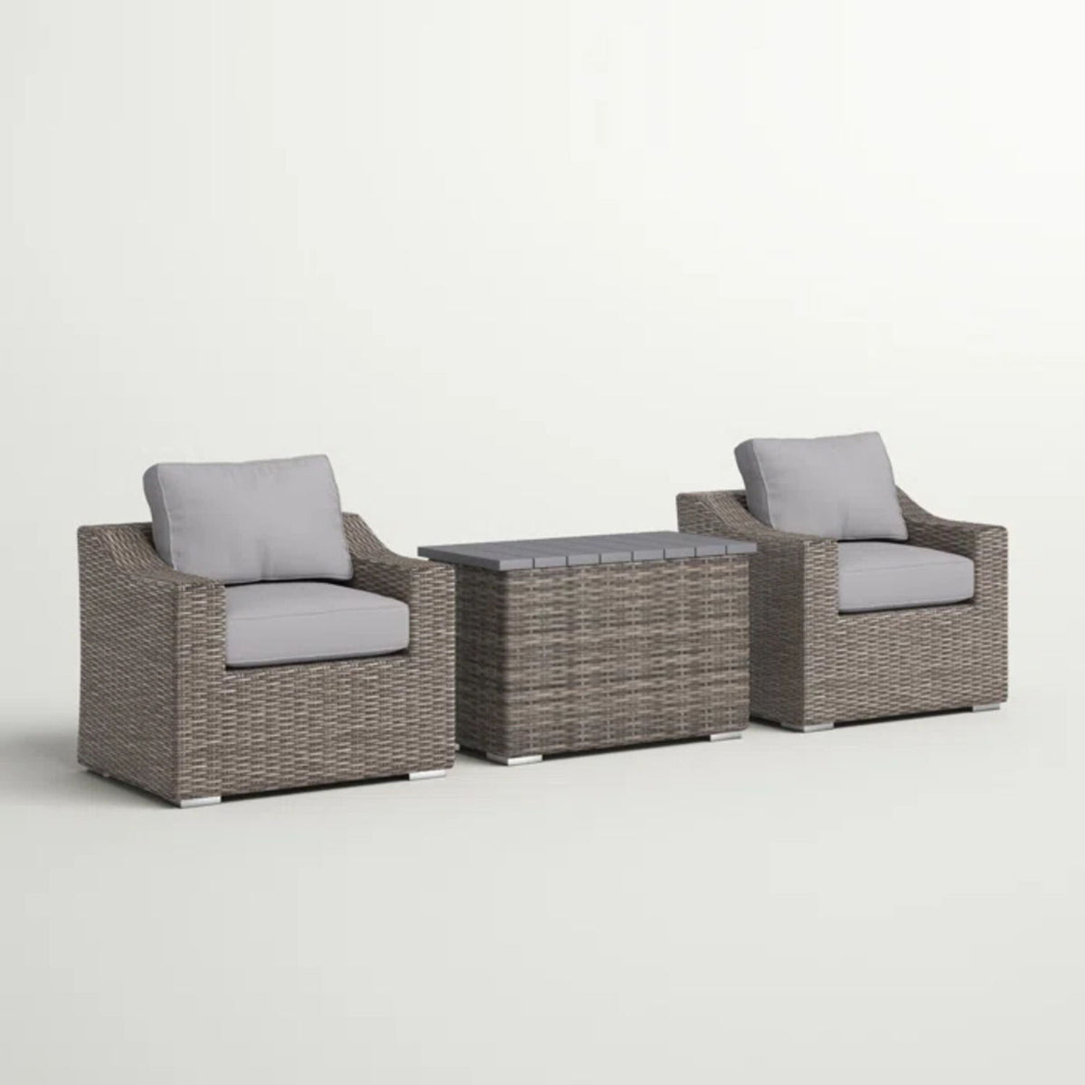 2 Person Seating Group With Cushions Ideal For Cozy Outdoor Gatherings - Gray / Gray Mix