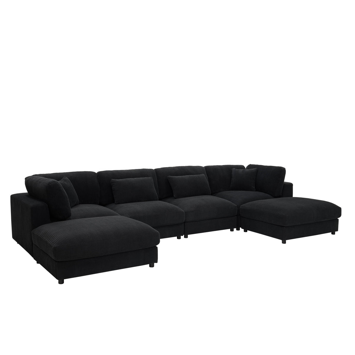 Upholstered Modular Sectional & Custom Configuration And Toss Pillows