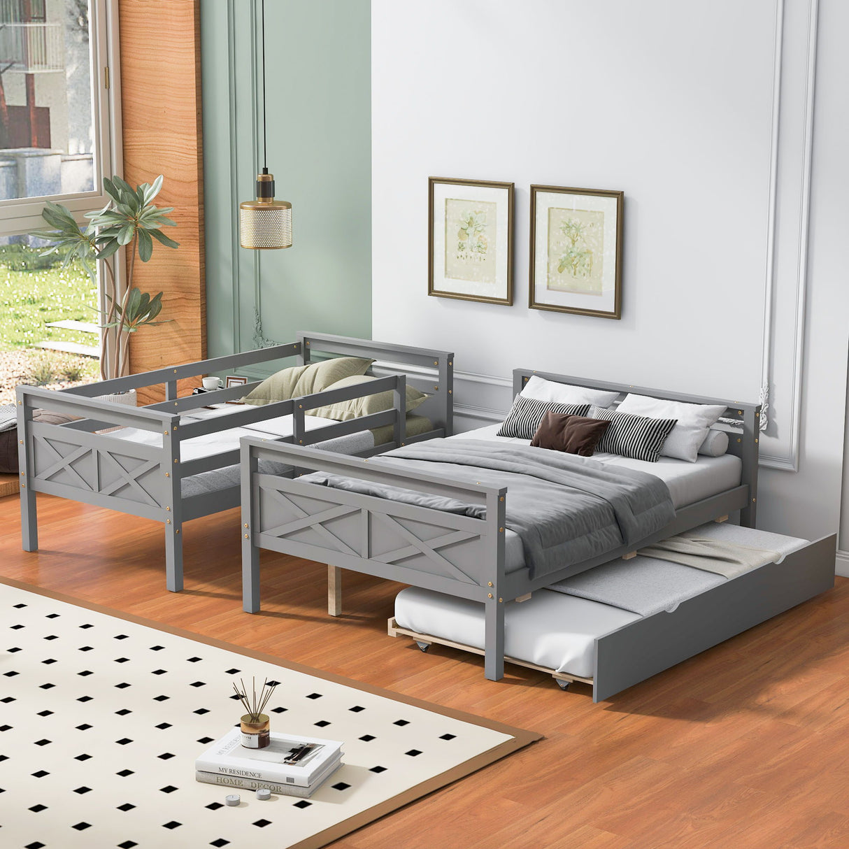 Bunk Bed & Ladder And Safety Guardrail