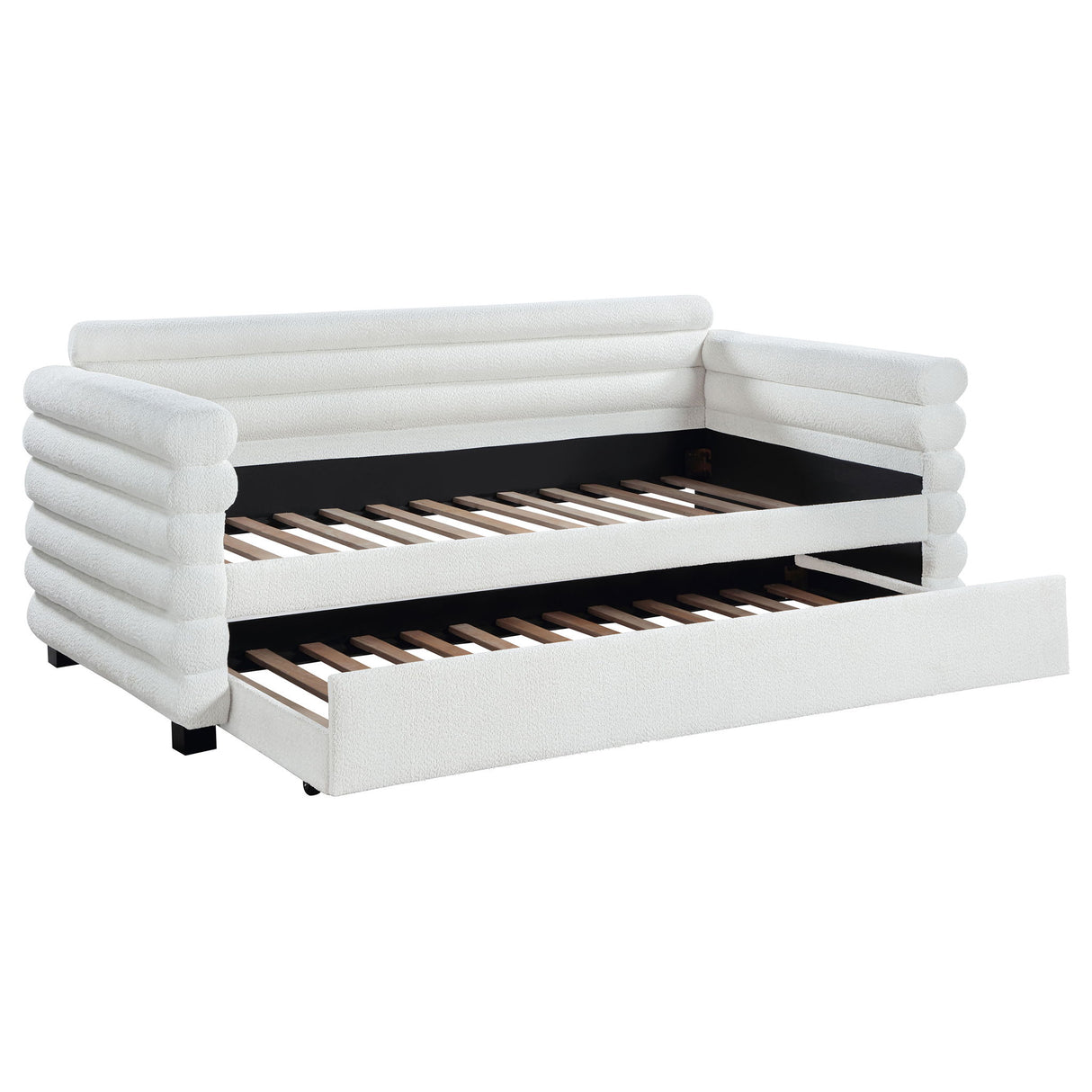 Fandango - Upholstered Twin Day Bed With Trundle - White