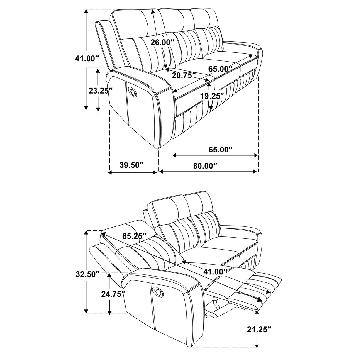 Mckinley - 3 Piece Reclining Sofa Set - Gray