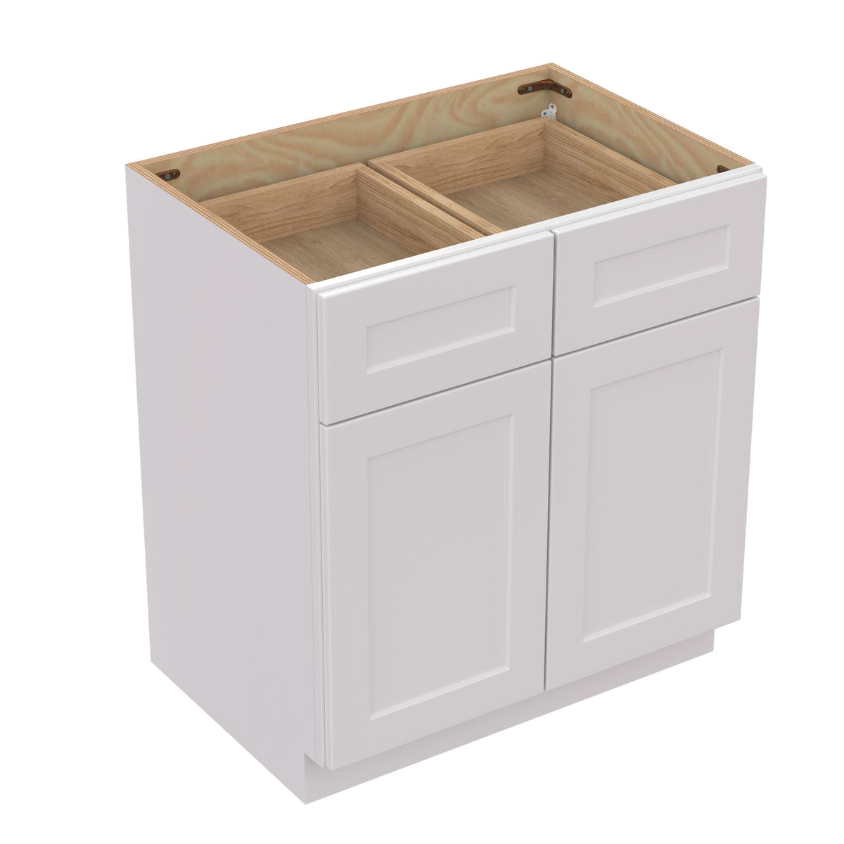 Shaker Base Cabinet With Soft Closing Drawer Double Door And Adjustable Shelf - White