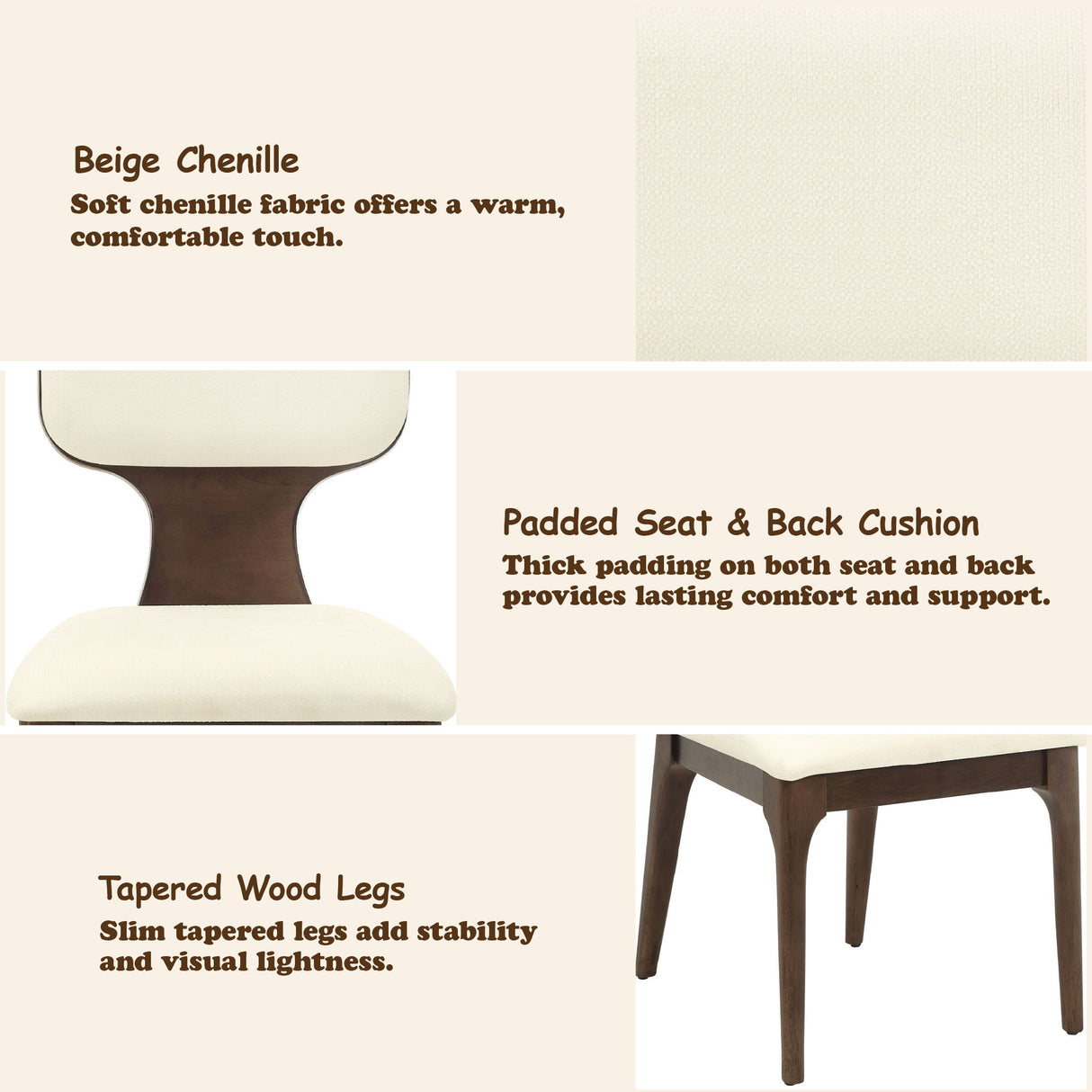 Koen - Side Chair (Set of 2) - Beige / Brown Oak
