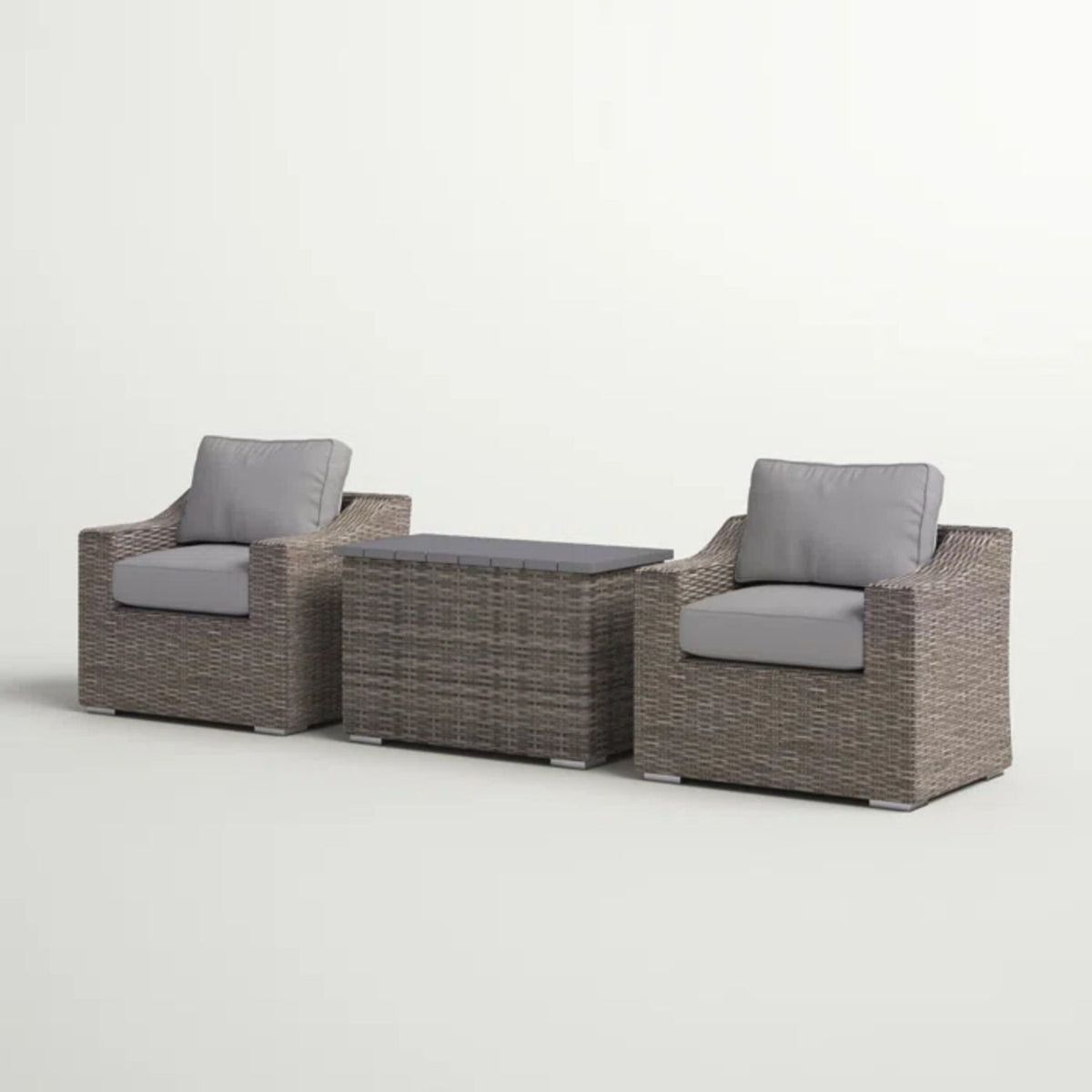 2 Person Seating Group With Cushions Ideal For Cozy Outdoor Gatherings - Gray / Gray Mix