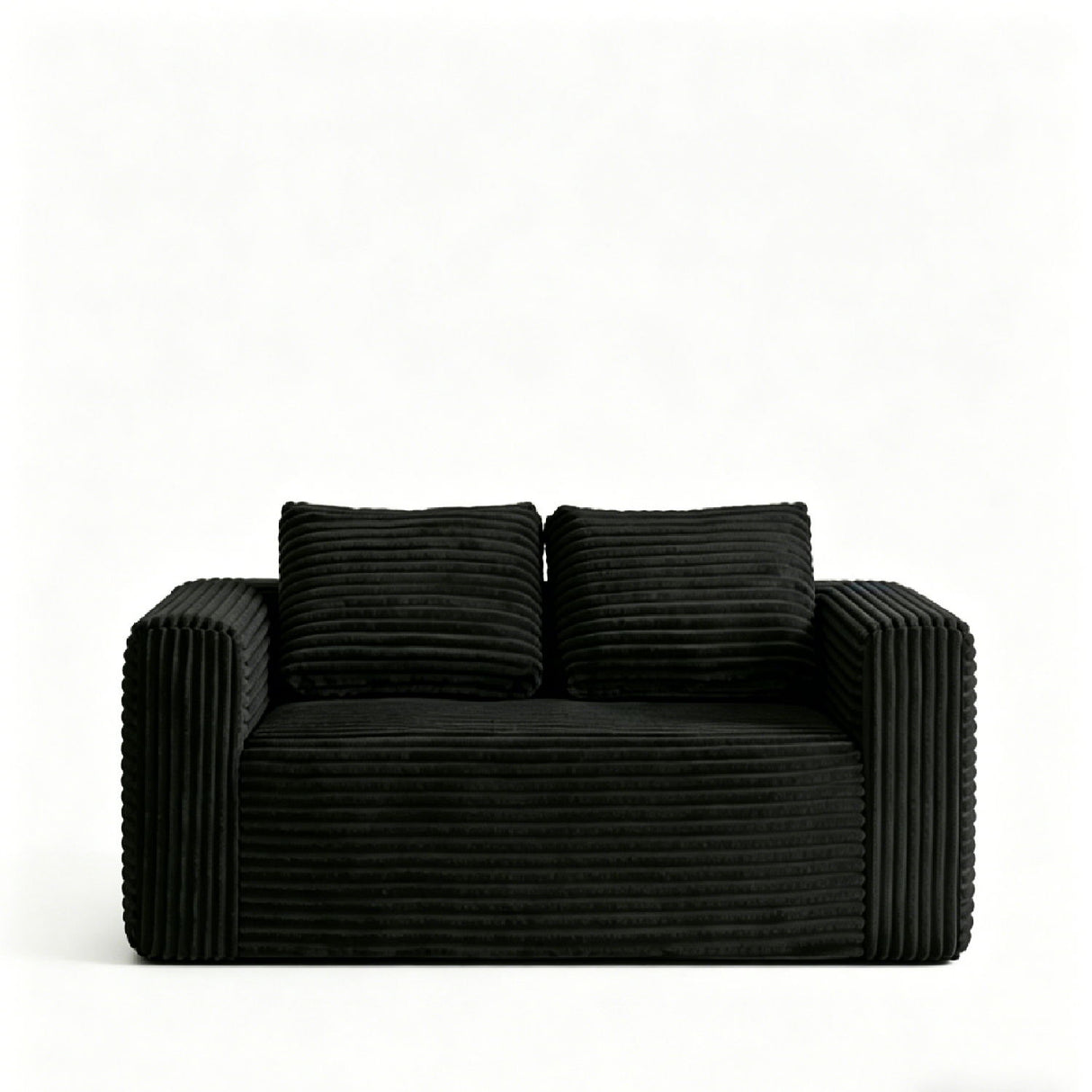Cloud Loveseat Sofa, 2 Seater Boneless Couch - Black
