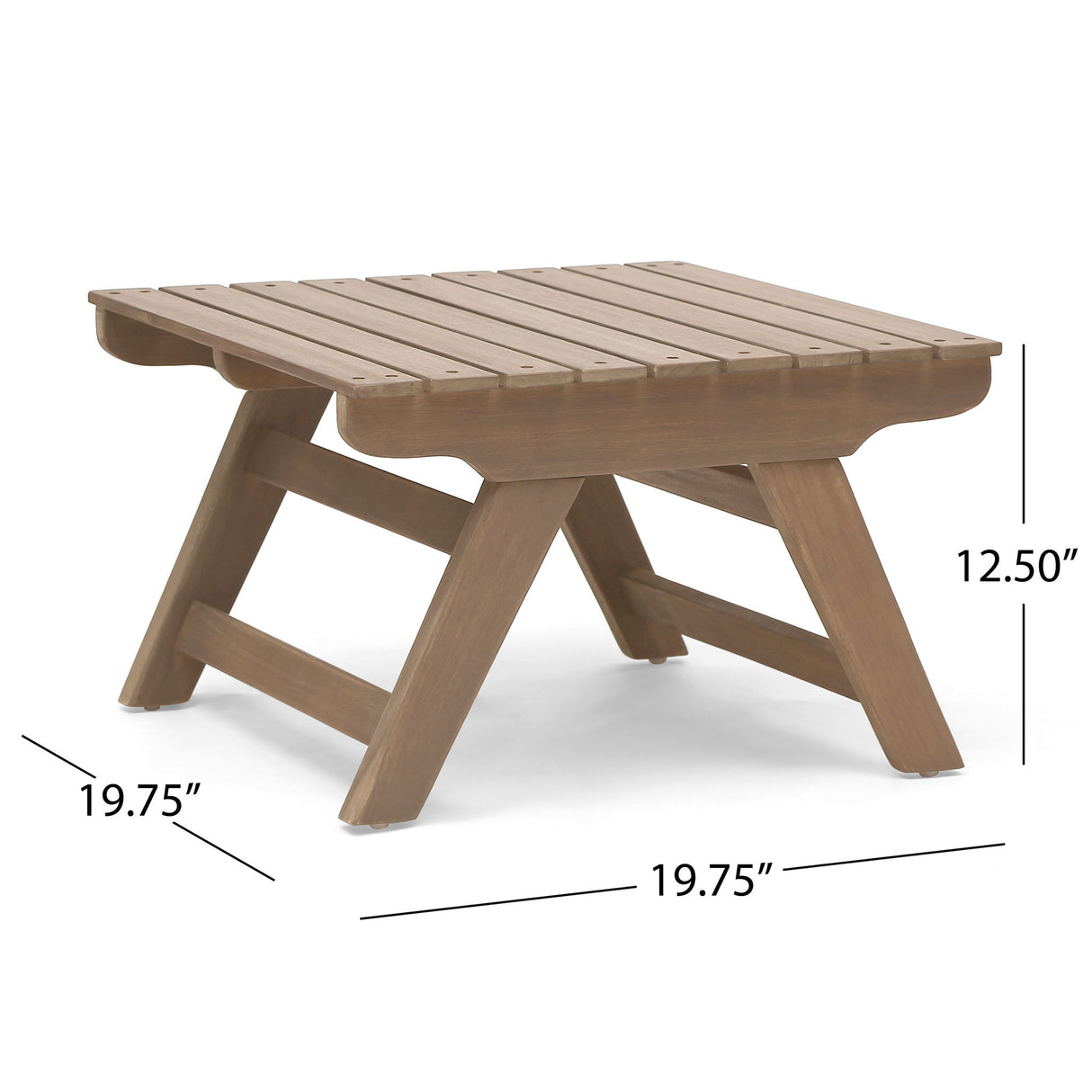 Sedona - Outdoor Side Table With Open Slat Design - Gray
