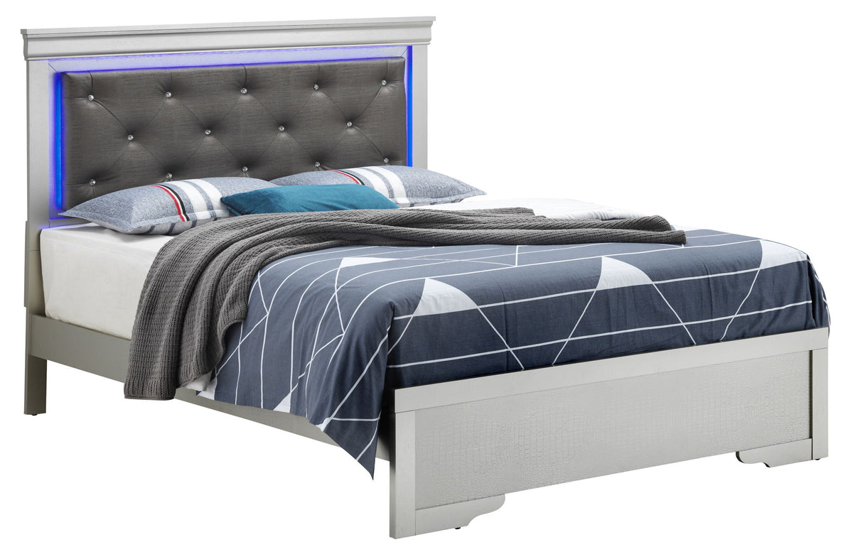 Transitional Elegant King Bed - Champagne