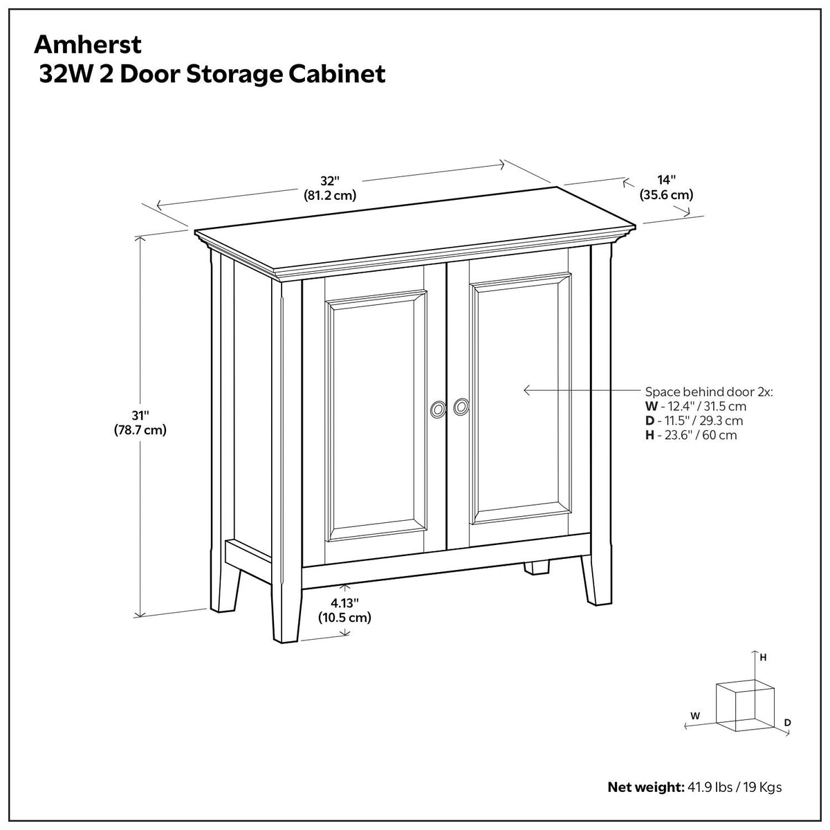 Amherst - Low Storage Cabinet - Hickory Brown