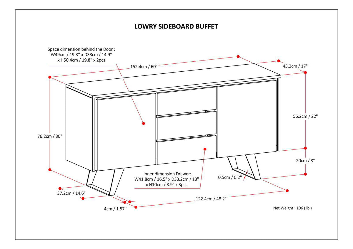 Lowry - Sideboard Buffet - Light Brown