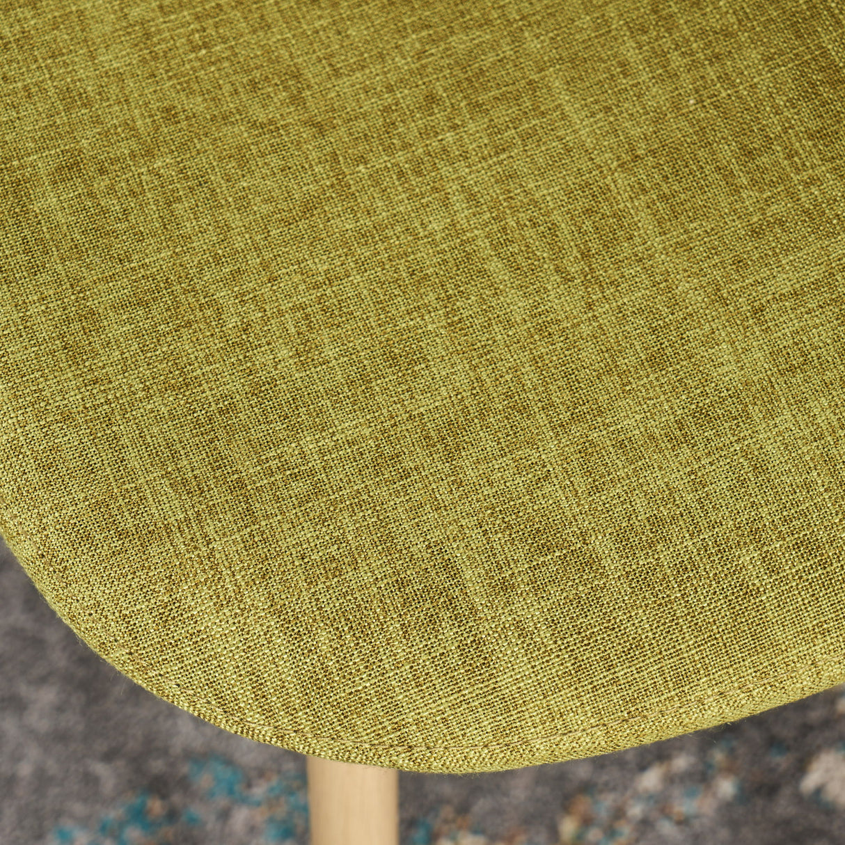 Contemporary Dining Chair Set With Upholstered Fabric And Iron Legs - Green / Light Brown