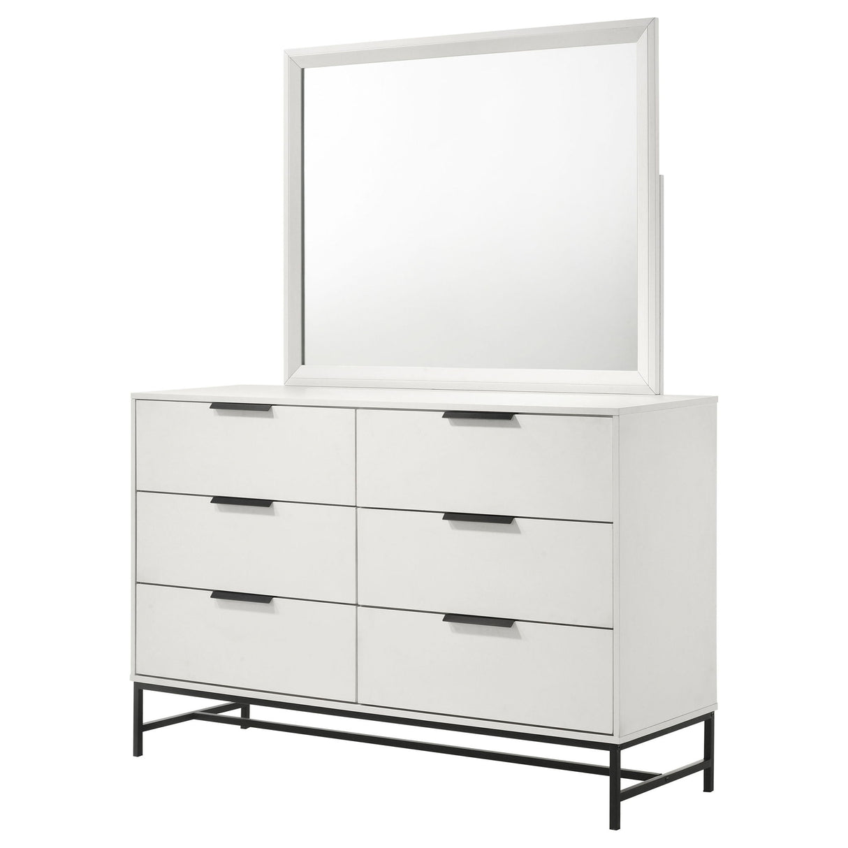 Taraval - 6 Drawer Dresser With Mirror - White