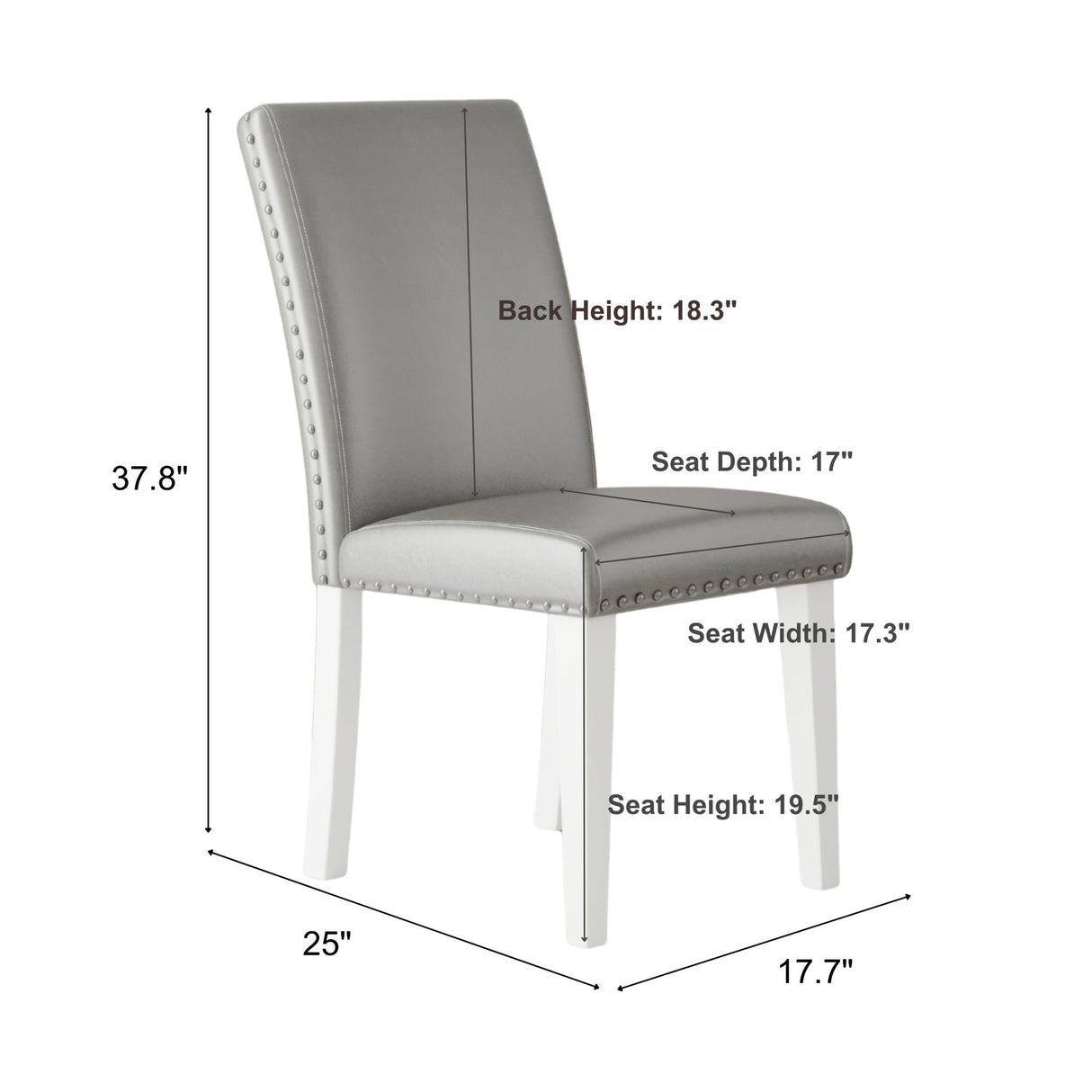 Upholstered Dining Chair With High Back Design (Set of 2)