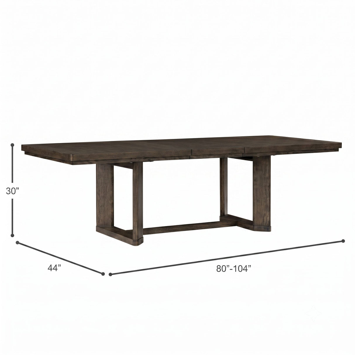 Trestle Dining Table With Leaf - Dark Oak