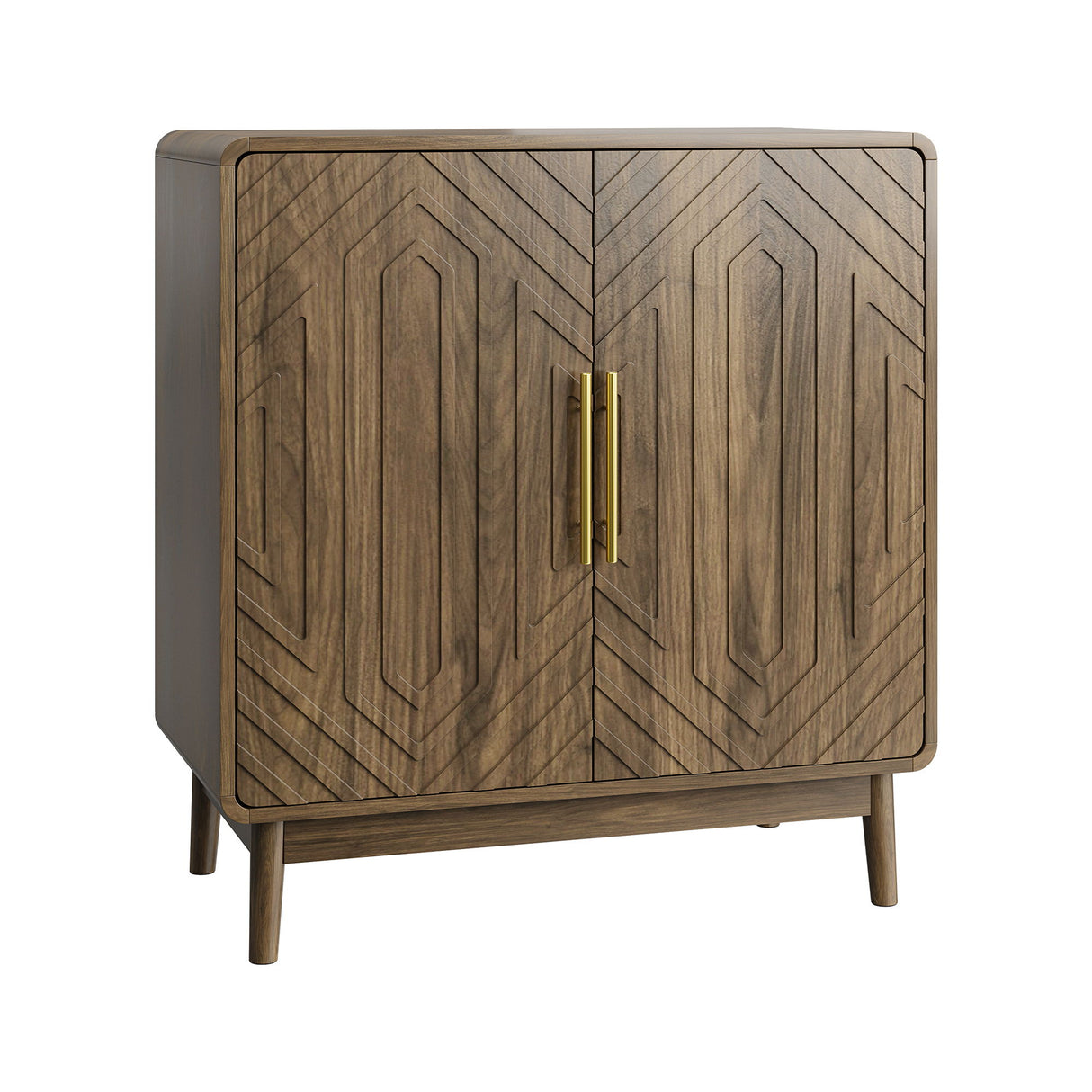 Sideboard Buffet Cabinet With Carved Doors And Adjustable Layer Board