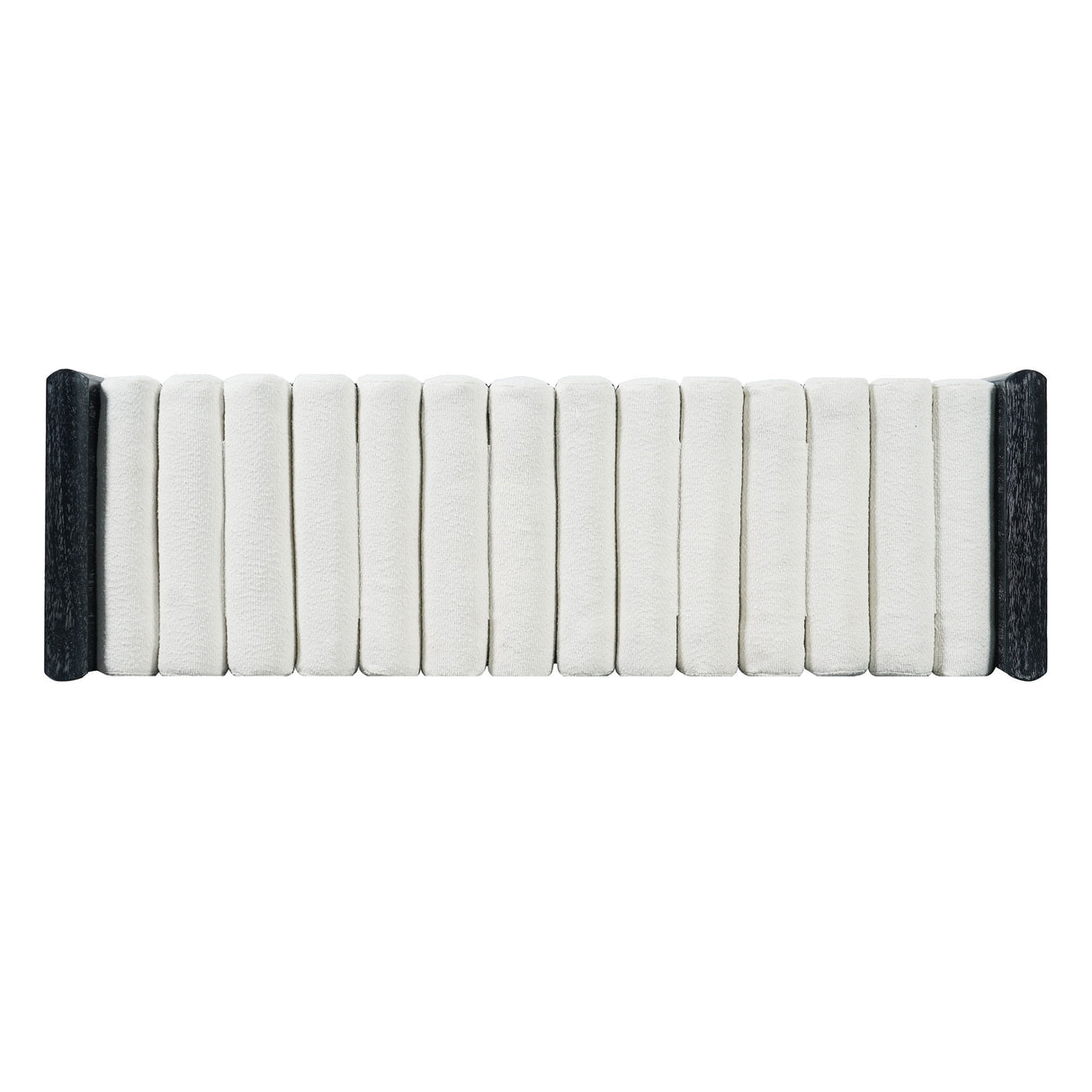 Upholstered Bench With Rolled Cushions - Black / Beige