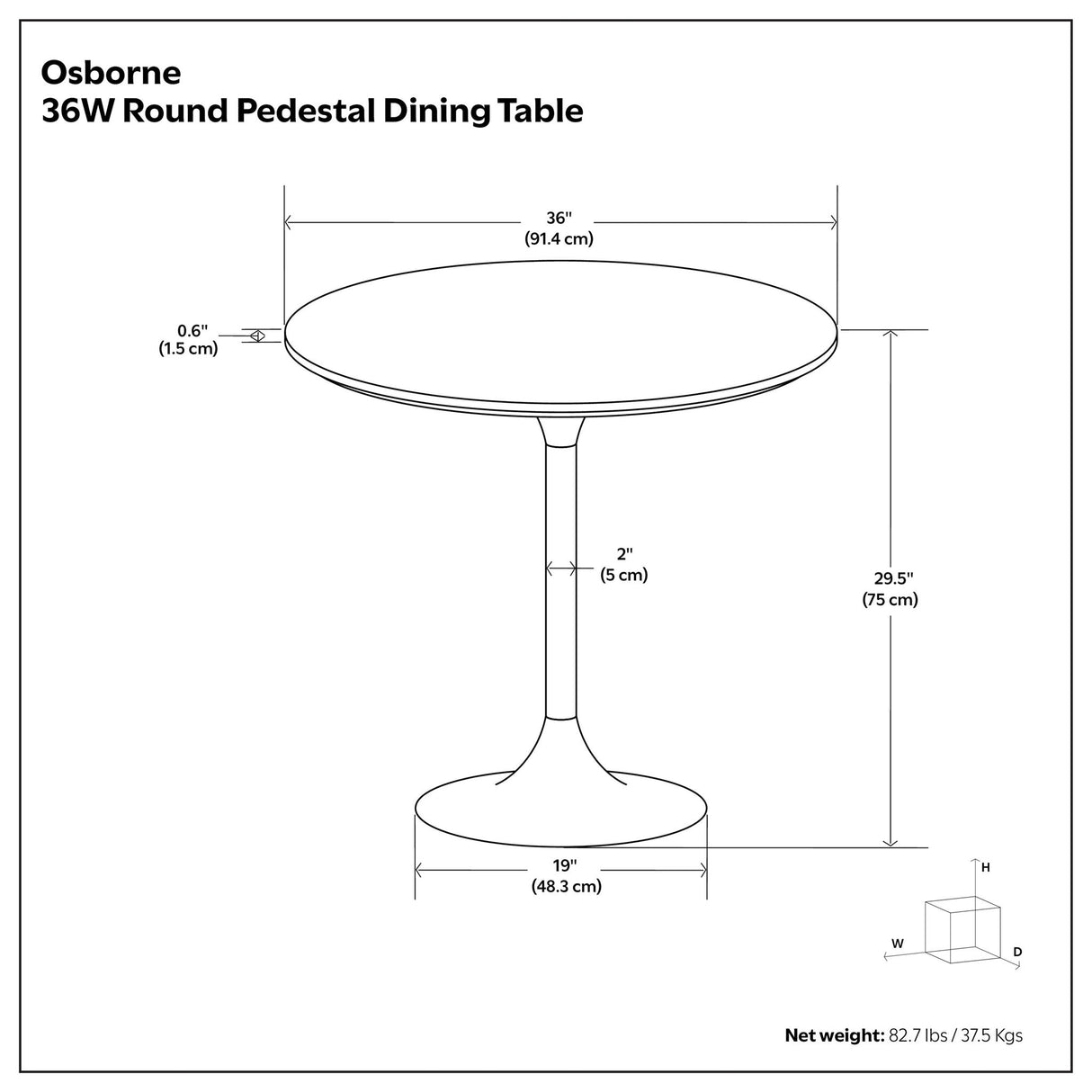 Osborne - Round Dining Table - White / Copper