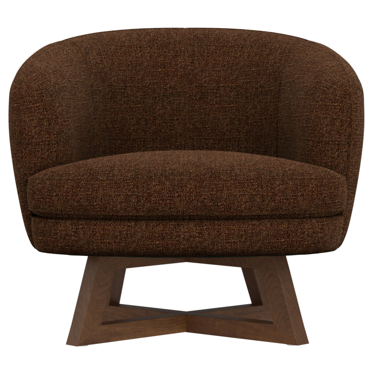 Swivel Accent Chair With Sculptural Base - Red