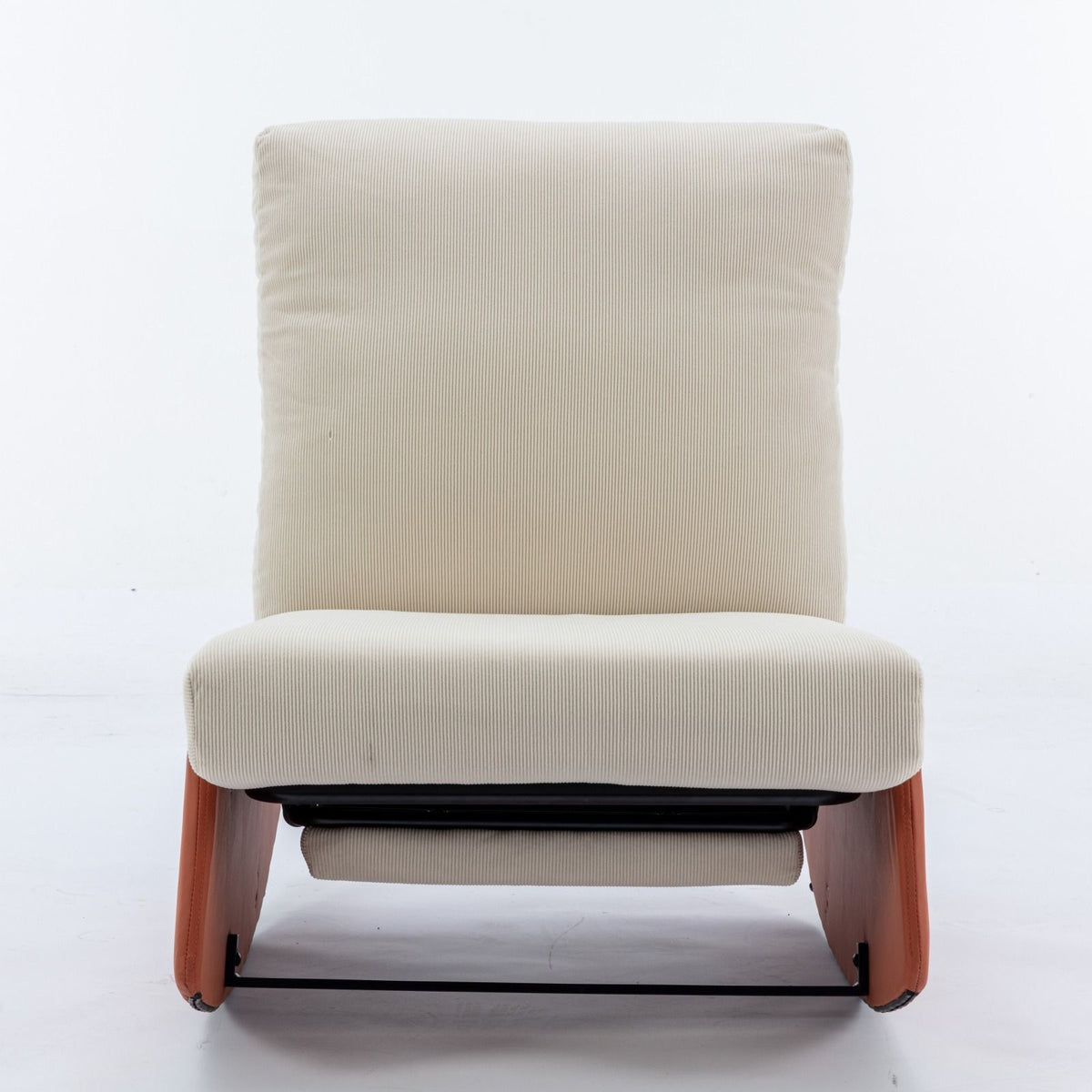 Modern Rocking Chair Recliner, Comfy Rocker Nursery Chair With Footrest, Accent Reading Chair, Upholstered Lounge Chair For Relaxing, Resting, Soft Padded Rocker For Indoor Living Room Bedroom - Orange