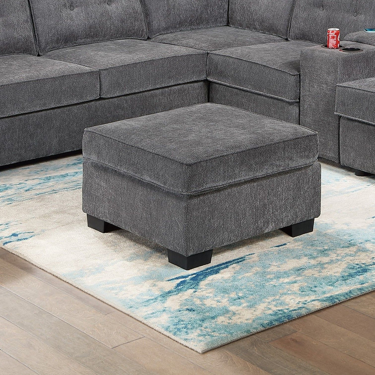 Sectional Set With Reversible Loveseat, USB Console, Corner Wedge & Ottoman