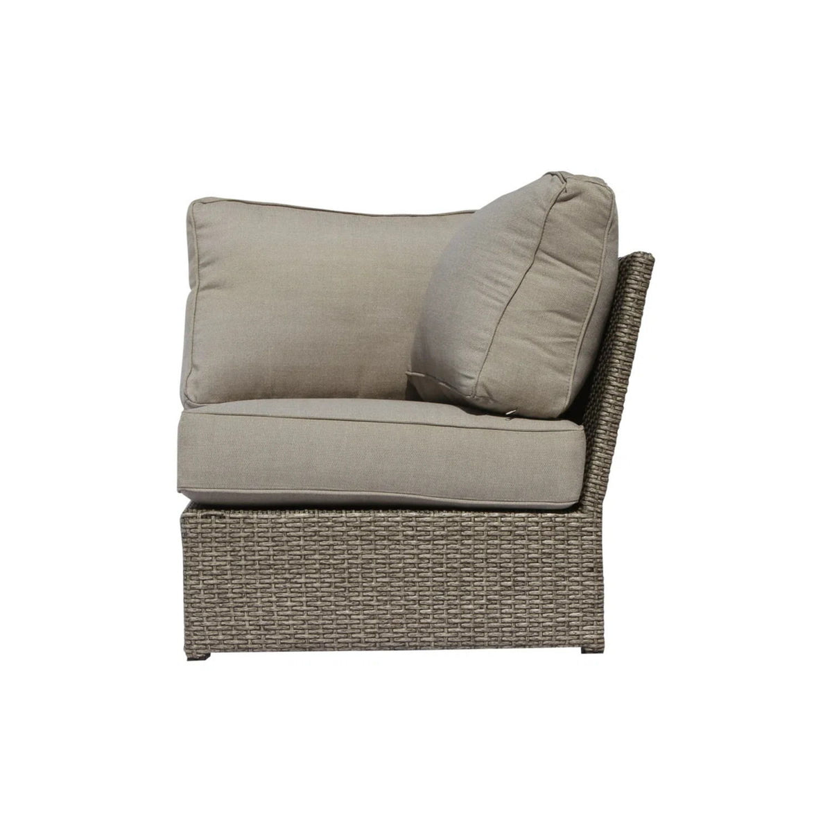Outdoor Wicker Sectional With Weather Resistant Cushions - Gray Mix