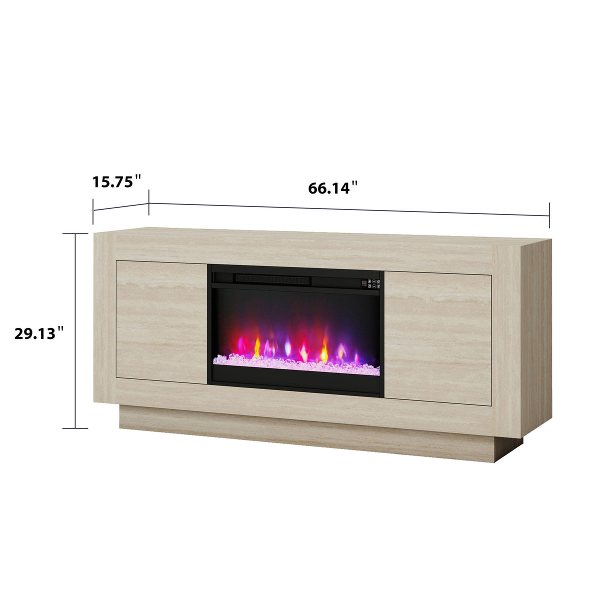 Fireplace TV Stand - Beige