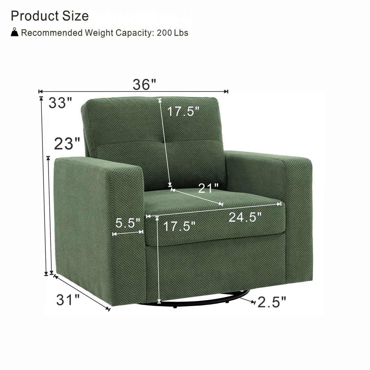 360 Degree Rotation Single Sofa Chair For Living Room