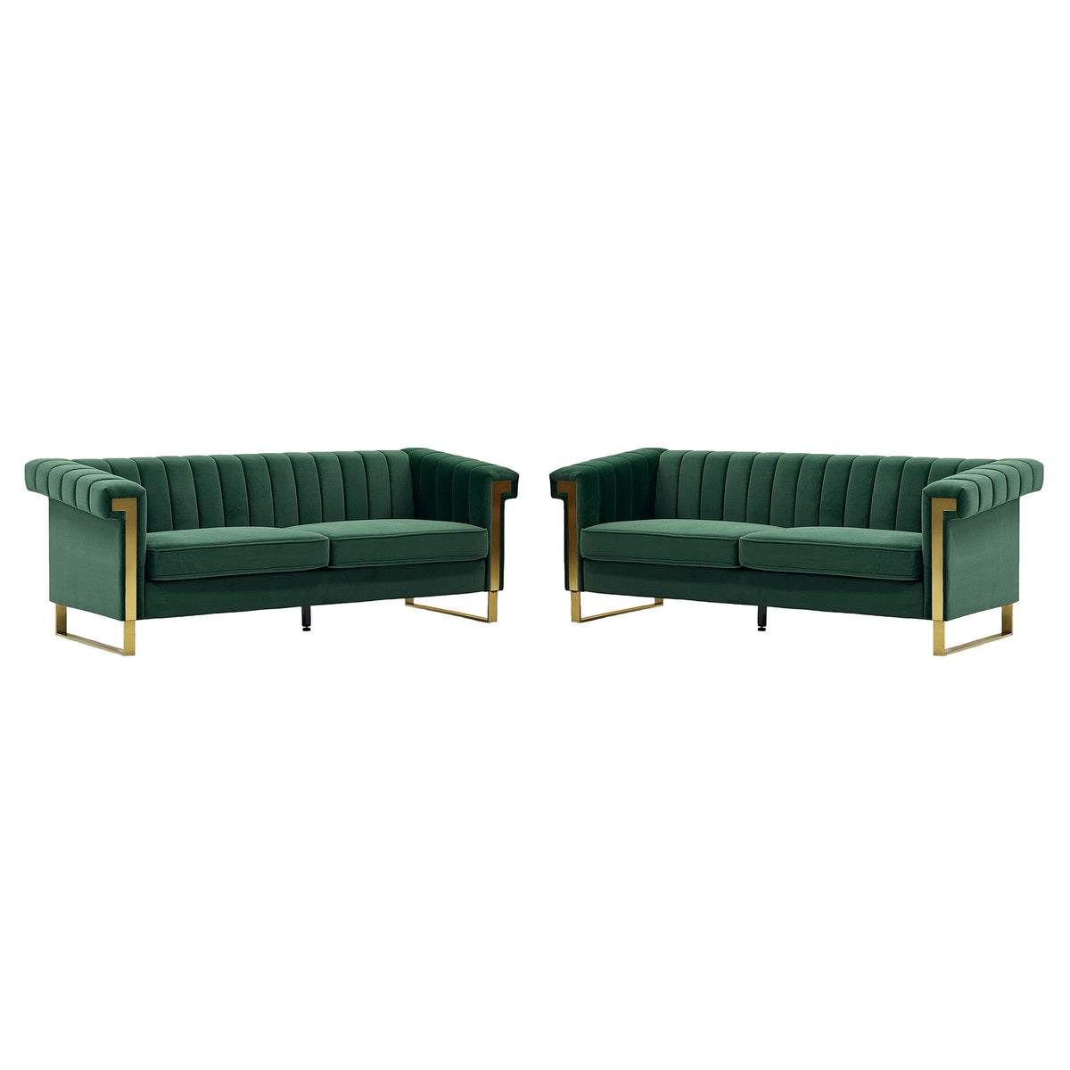 2 Piece Sofa Set With Tufted Back And Deep Seating