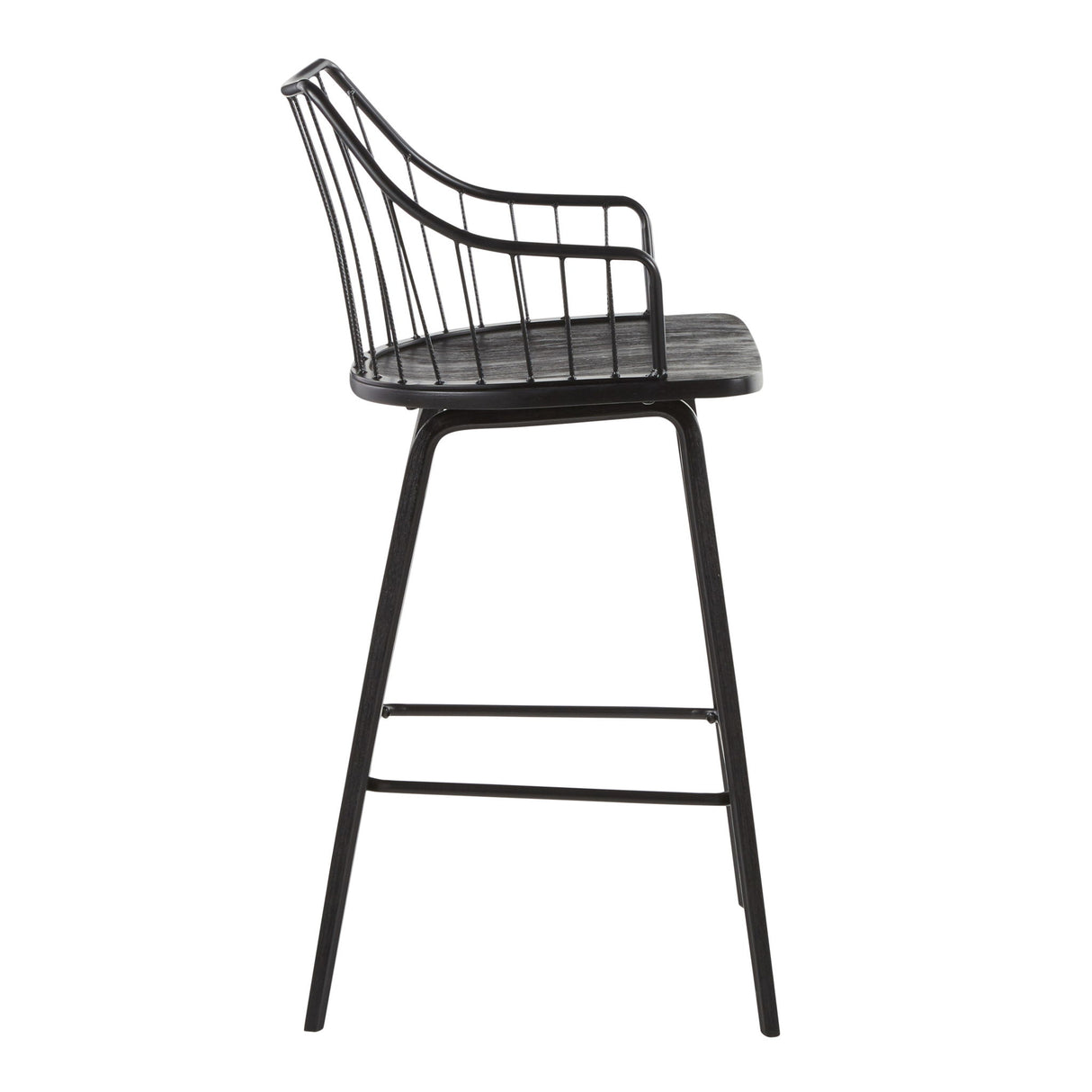 Winston - Farmhouse Counter Stool - Black