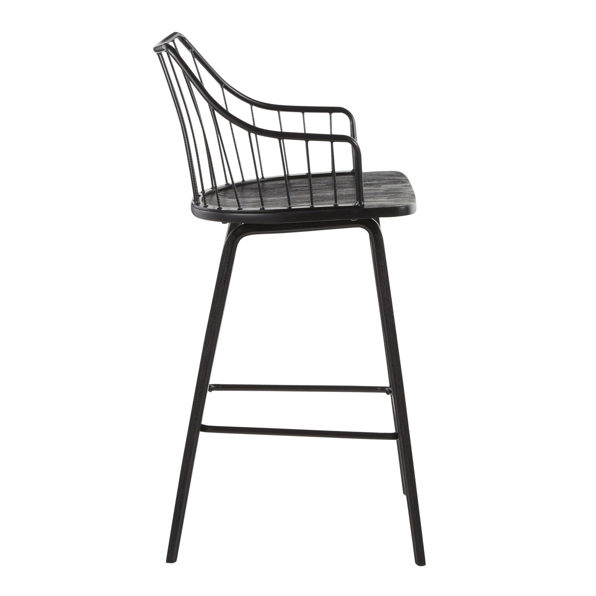Winston - Farmhouse Counter Stool - Black