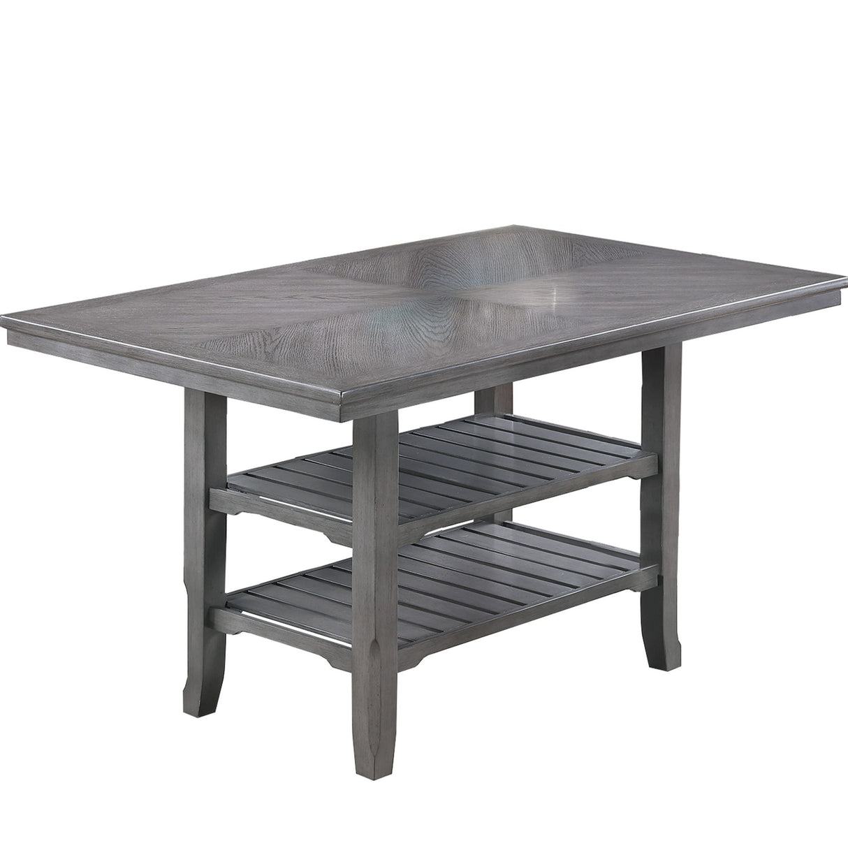 Dining Table 2 Shelves, Counter Height For Dining Room - Gray