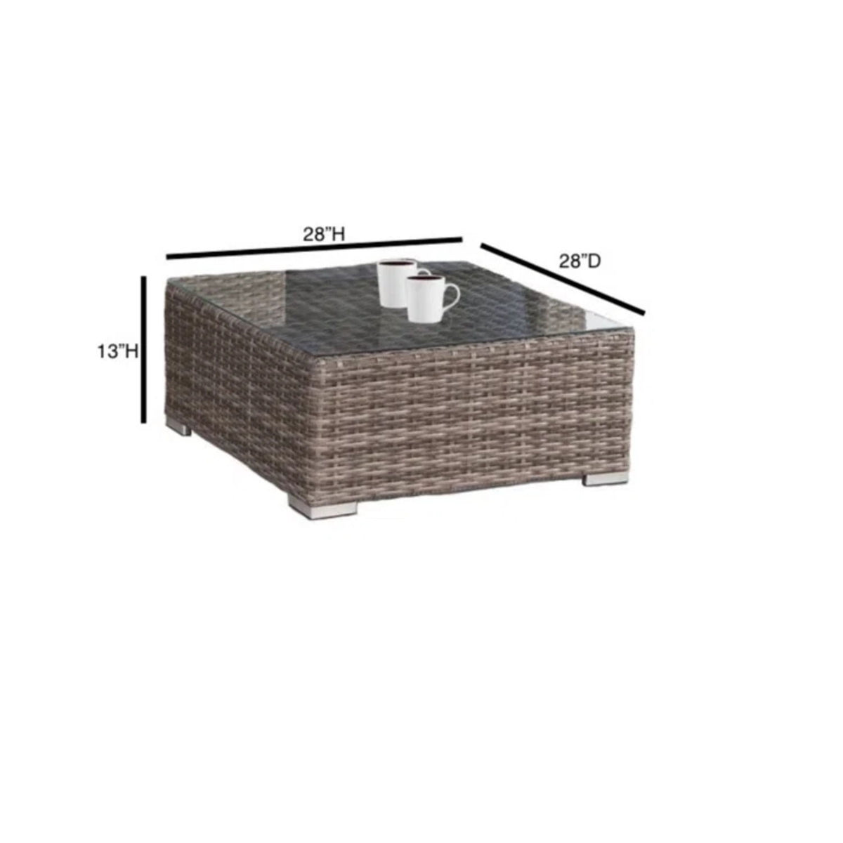 Rattan 4 Person Outdoor Seating Group With Cushions - Gray Mix