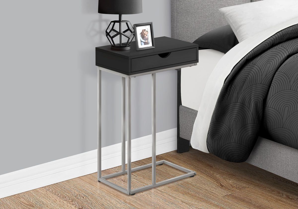 Accent Table, C - Shaped Contemporary & Modern - Black