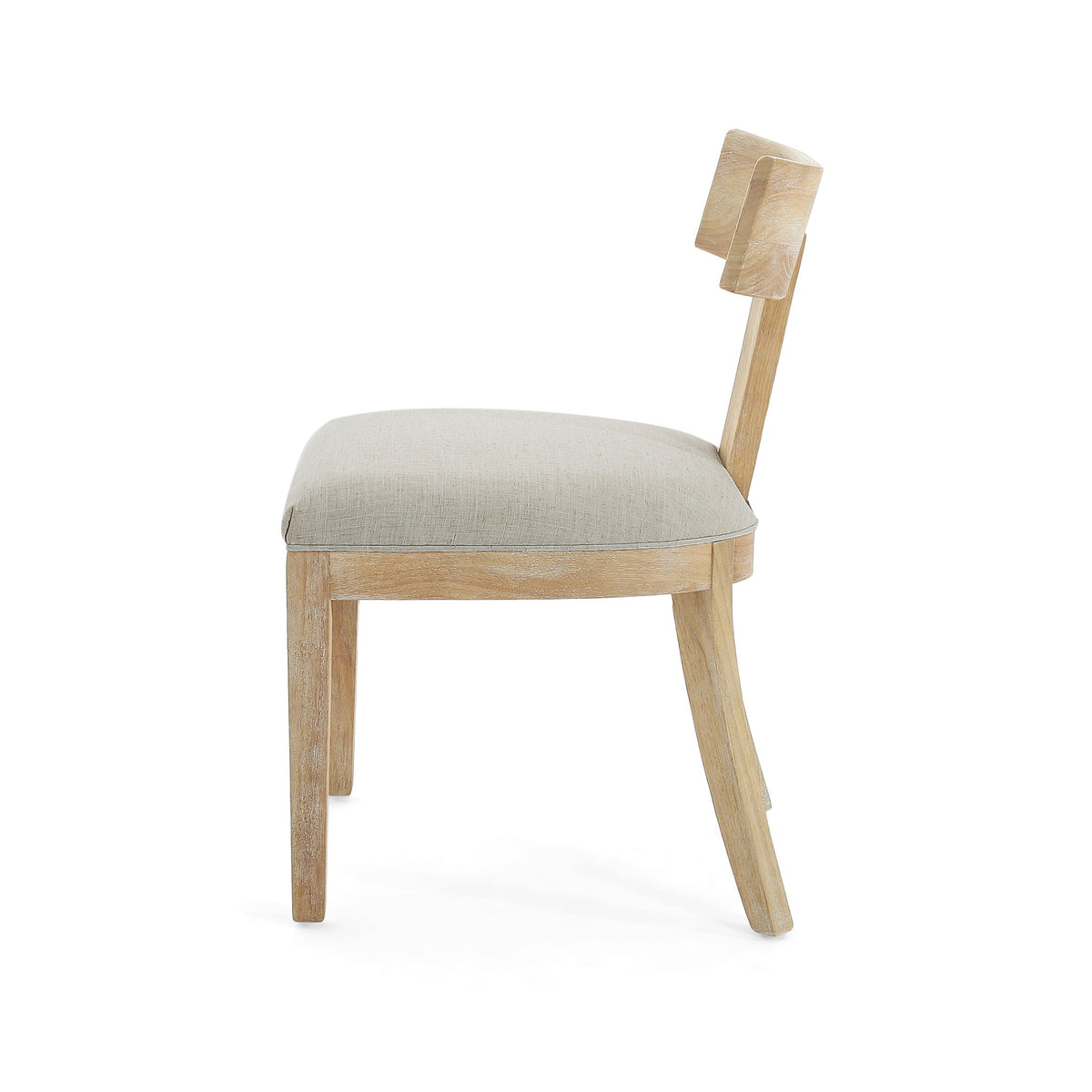 Modern Dining Chair With Fabric Upholstery In Elegant Design - Linen