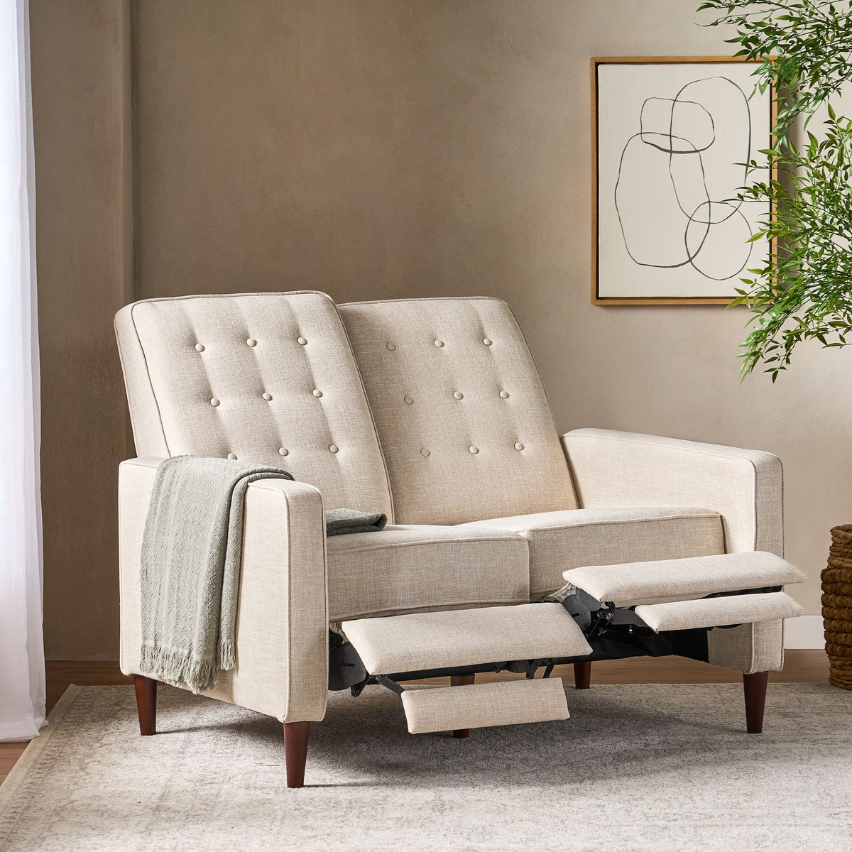 Manville - Contemporary Tufted Loveseat Pushback Recliner