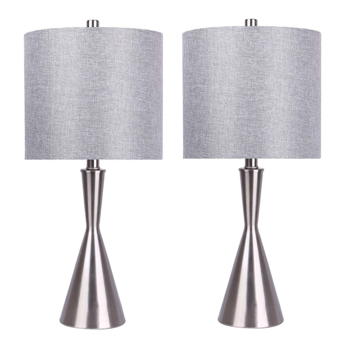 Gemma - Contemporary Table Lamp (Set of 2) - Brushed Nickel
