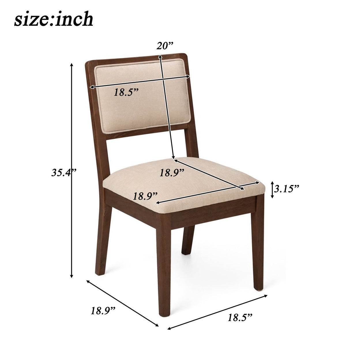 Compact Dining Side Chairs (Set of 2) - Walnut