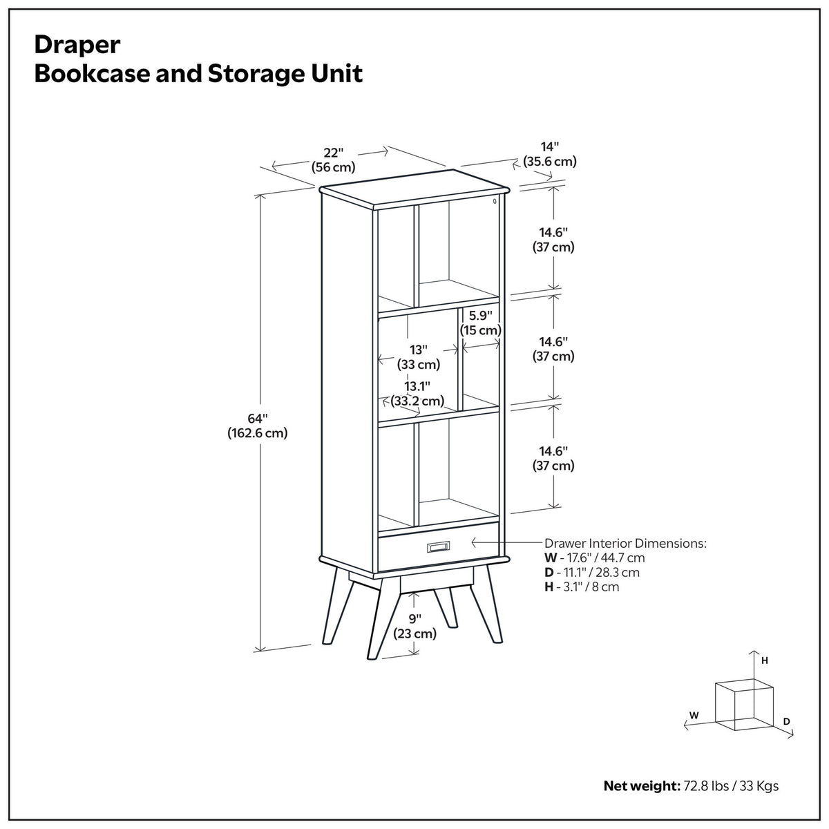 Draper - Bookcase And Storage Unit - White
