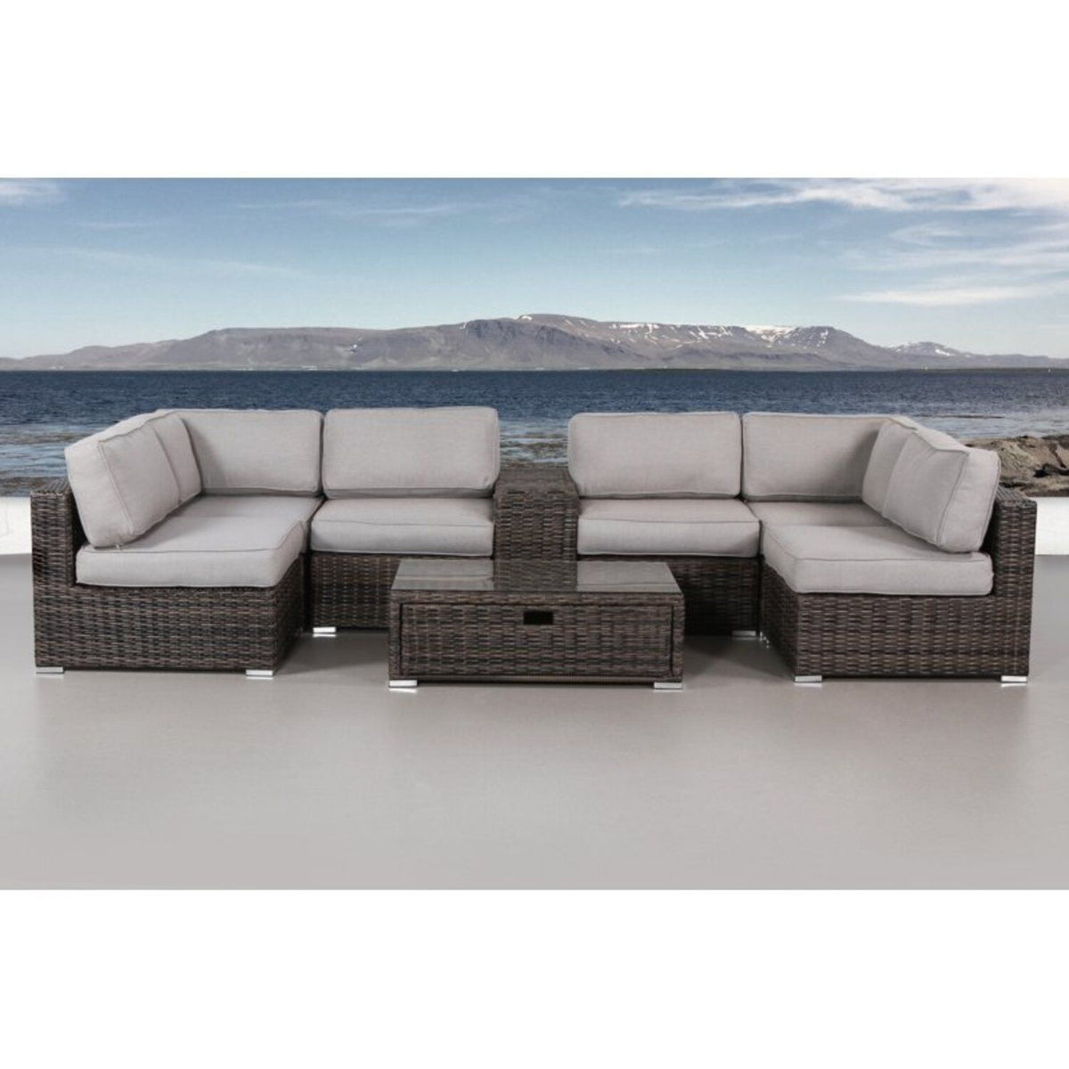 Outdoor Seating Group For 4 With Cushions - Espresso
