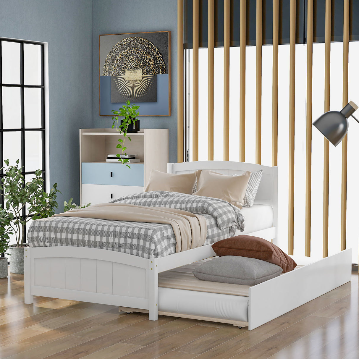Platform Bed & Headboard, Footboard And Slat Support