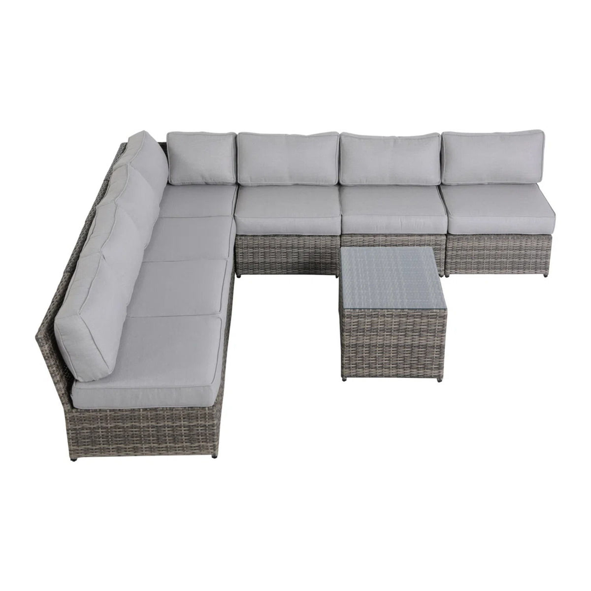 Outdoor 6 Person Patio Seating Group With Cushions - Gray