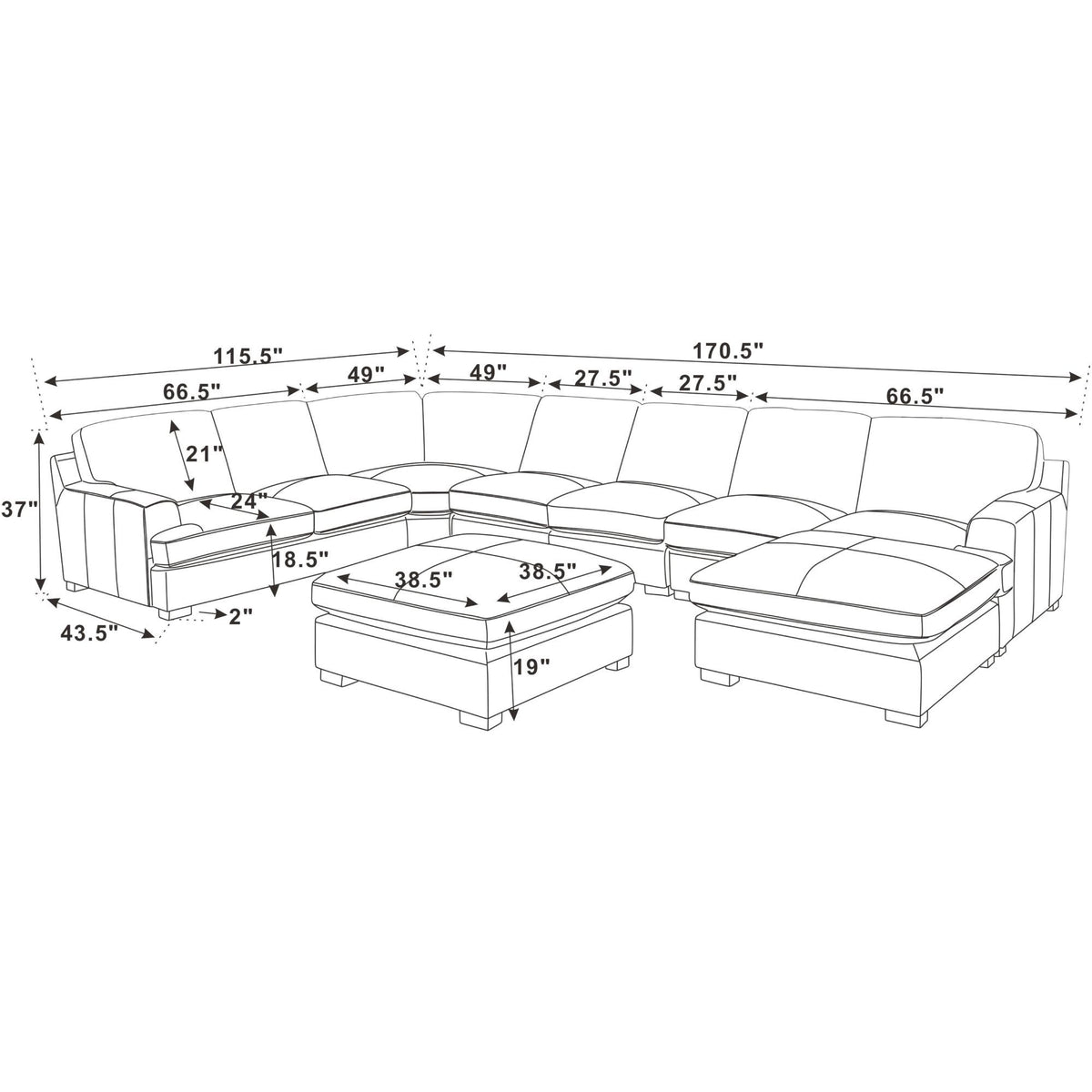 Large Seating Modular Sectional