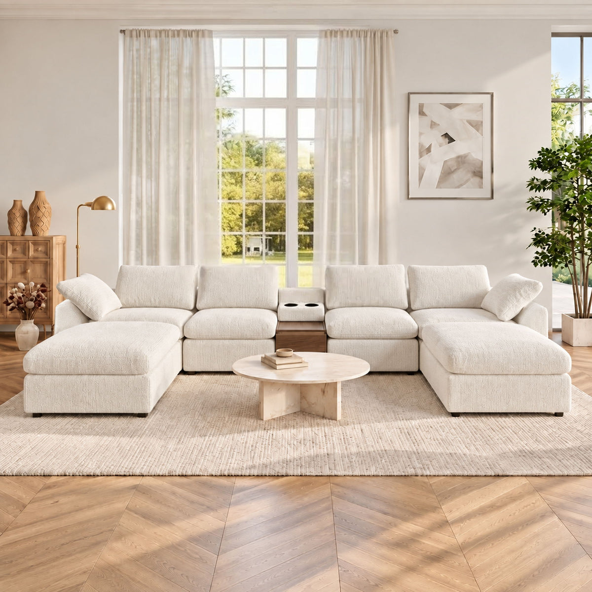 Modular Cloud Couch With Storage Console