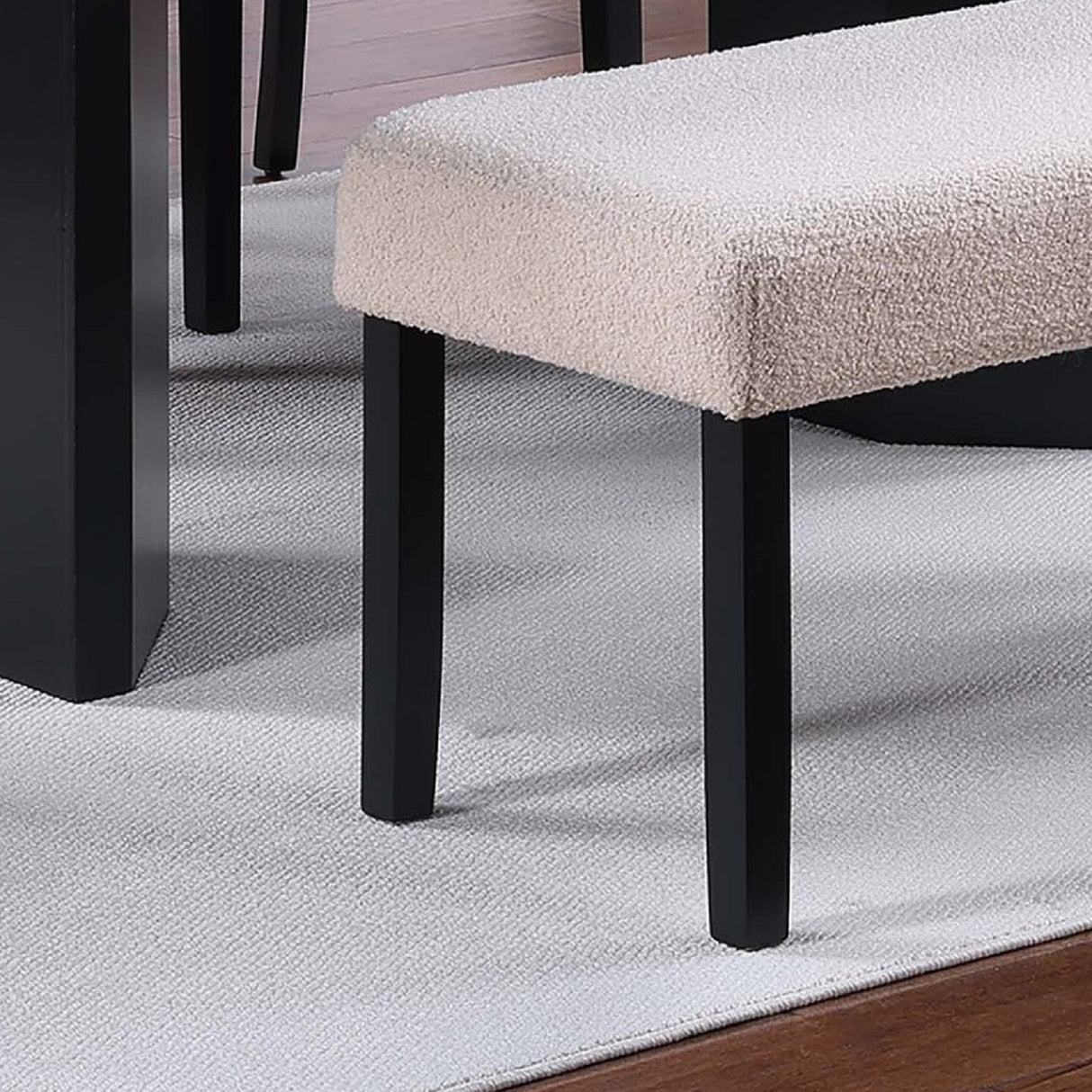 Dining Bench Upholstered - Black / Black / Neutral / Neutral