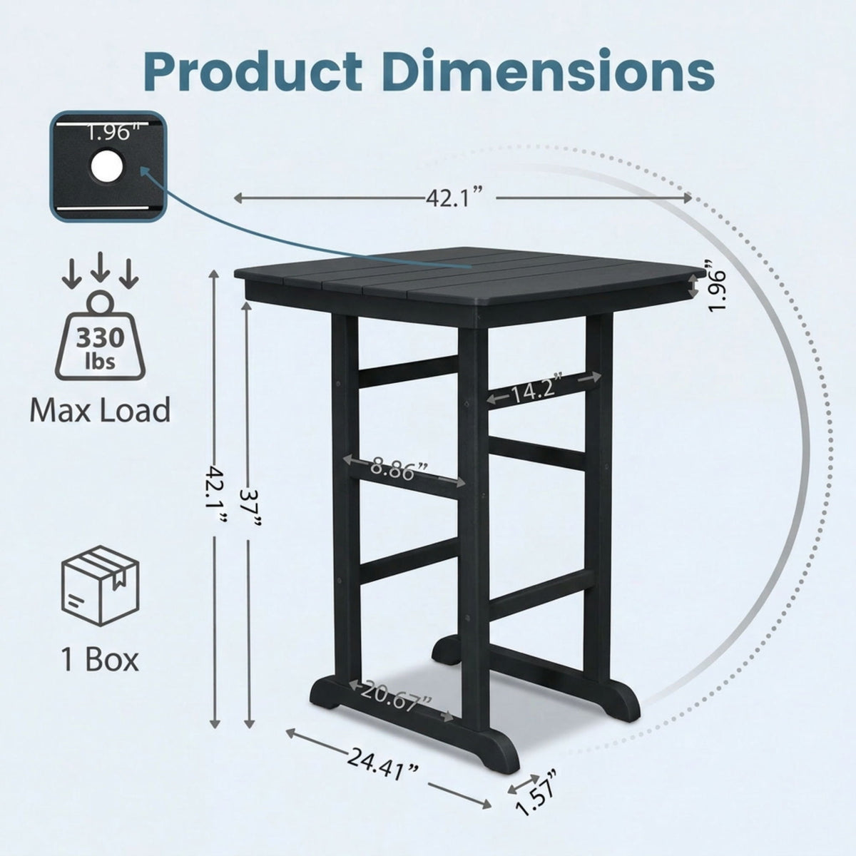 Bar-Height Outdoor Patio Table